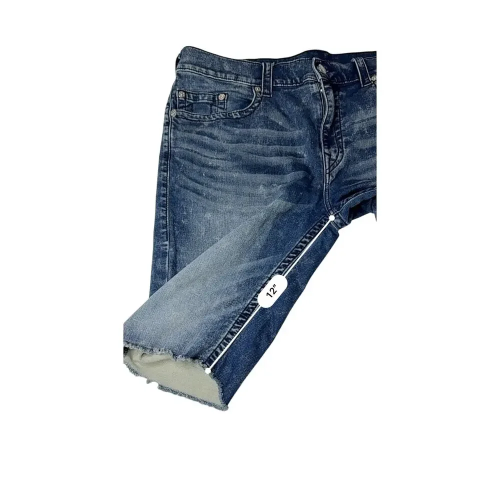 True Religion Ricky Relaxed Straight Fit Blue Jeans Shorts 40 Skater‎ Y2k Casual